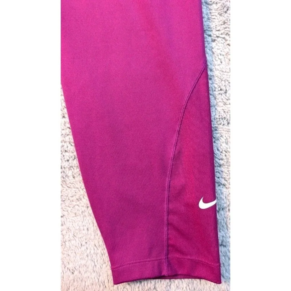 Nike~Dri-Fit Women's Mid-Rise 7/8 Mesh-Paneled Training Leggings-Purple~XL~NWT